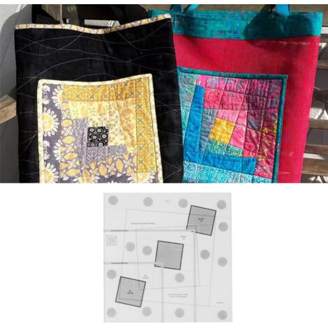 [Équerre pour Patchwork] + [Acrylic] + [Log Cabin Trim Tool] + [Transparent Non-Slip]