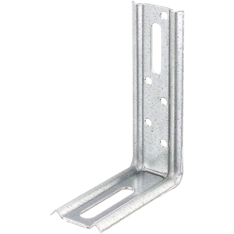 866259 Équerre réglable, angle de 90°, emboutie, avec trou oblong, galvanisée - Alberts