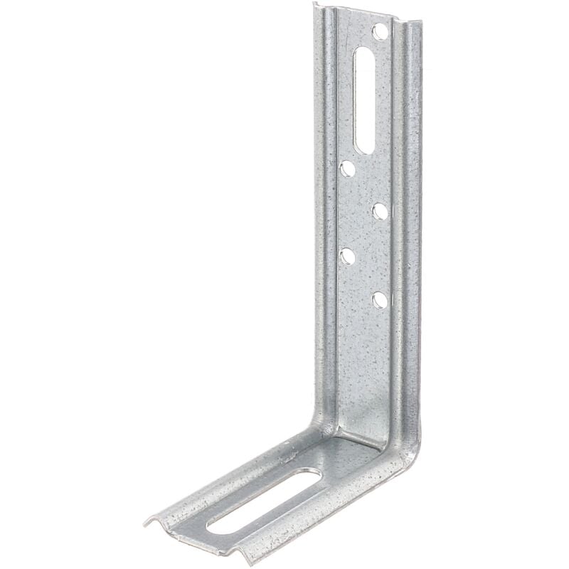 866266 Équerre réglable, angle de 90°, emboutie, avec trou oblong, galvanisée Sendzimir, 70 x 120 x 30 mm, Set de 25 pièces - Alberts
