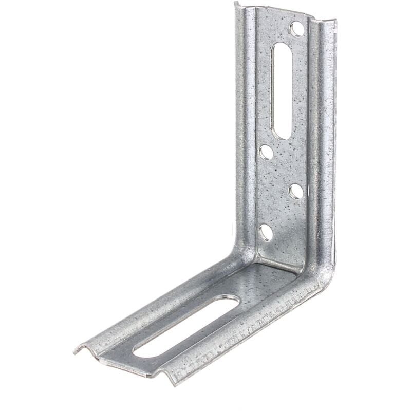 866242 Équerre réglable, angle de 90°, emboutie, avec trou oblong, galvanisée Sendzimir, 70 x 80 x 30 mm, Set de 50 pièces - Alberts