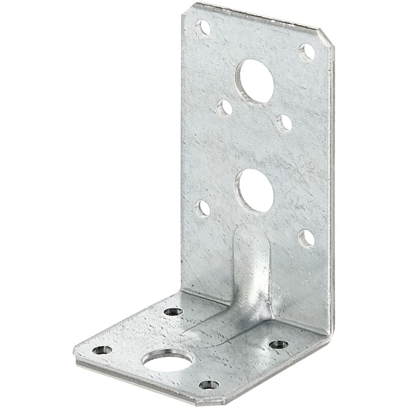 Alberts 859237 Équerre d'assemblage renforcée, galvanisée Sendzimir, 90 x 50 x 50 mm, Set de 50 pièces