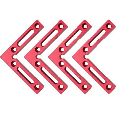 Équerres de Positionnement à 90 Degrés en Alliage d'Aluminium 4,7"x 4,7" Pince d'angle type L 90°Pinces à Angle Droit pour Tiroirs Armoires Cadre Photo