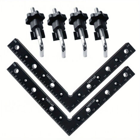 Équerres de serrage à angle droit pour le travail du bois, règles d'angle en alliage d'aluminium, équerres de fixation à angle droit de 90 degrés, jeu de 6 pièces de 160 mm