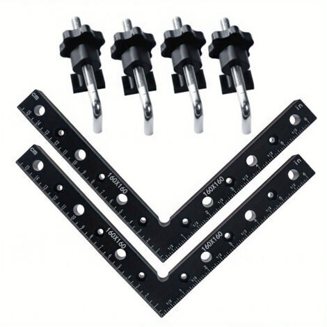 Équerres de serrage à angle droit pour le travail du bois, règles d'angle en alliage d'aluminium, équerres de fixation à angle droit de 90 degrés, jeu de 6 pièces de 160 mm