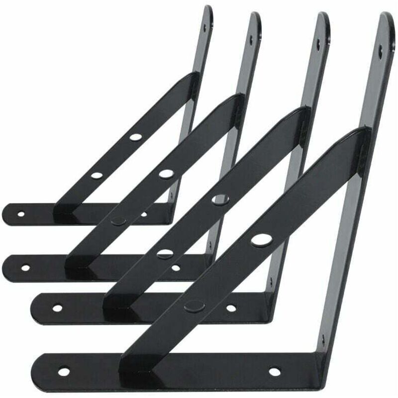 Equerres Etageres Murale, 4 Packs Supports Équerre D'étagère Fixation,Cadre Flottant de Supports Triangulaires de 90 Degrés en Métal Charge Lourde,