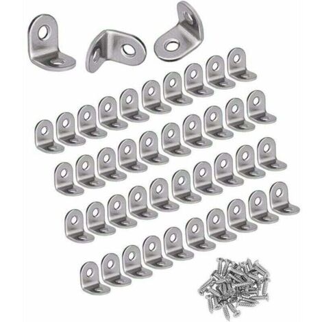 Equerres Metalliques,30PCS Equerre de Fixation Petits Equerre Angle Support Angle Droit en Acier Inoxydable Support d'Angle à 90 Degrés, 20 x 20 x 16mm,pour Bois,Meubles,Placard，