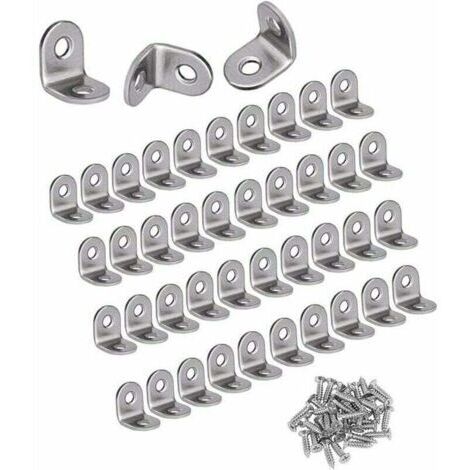 Equerres Metalliques,30PCS Equerre de Fixation Petits Equerre Angle Support Angle Droit en Acier Inoxydable Support d'Angle à 90 Degrés, 20 x 20 x 16mm,pour Bois,Meubles,Placard，