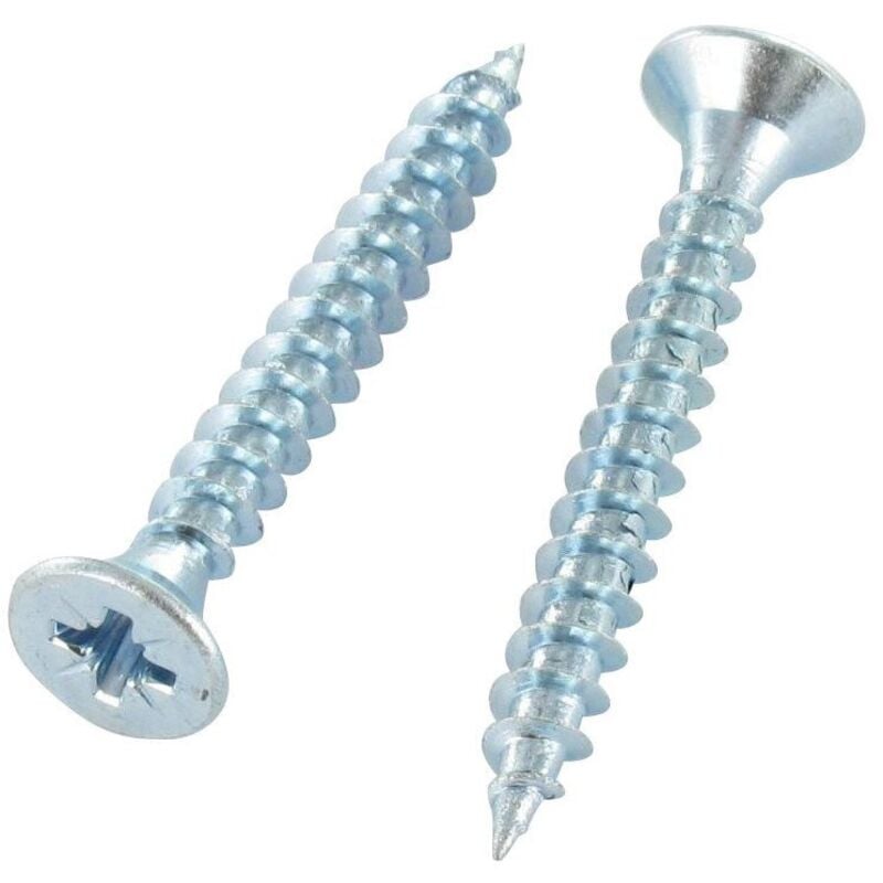 Vba Vis bois agglo Tête fraisée tf Pozi N°2 4X60 Filetage total Acier zingué-800 pièces