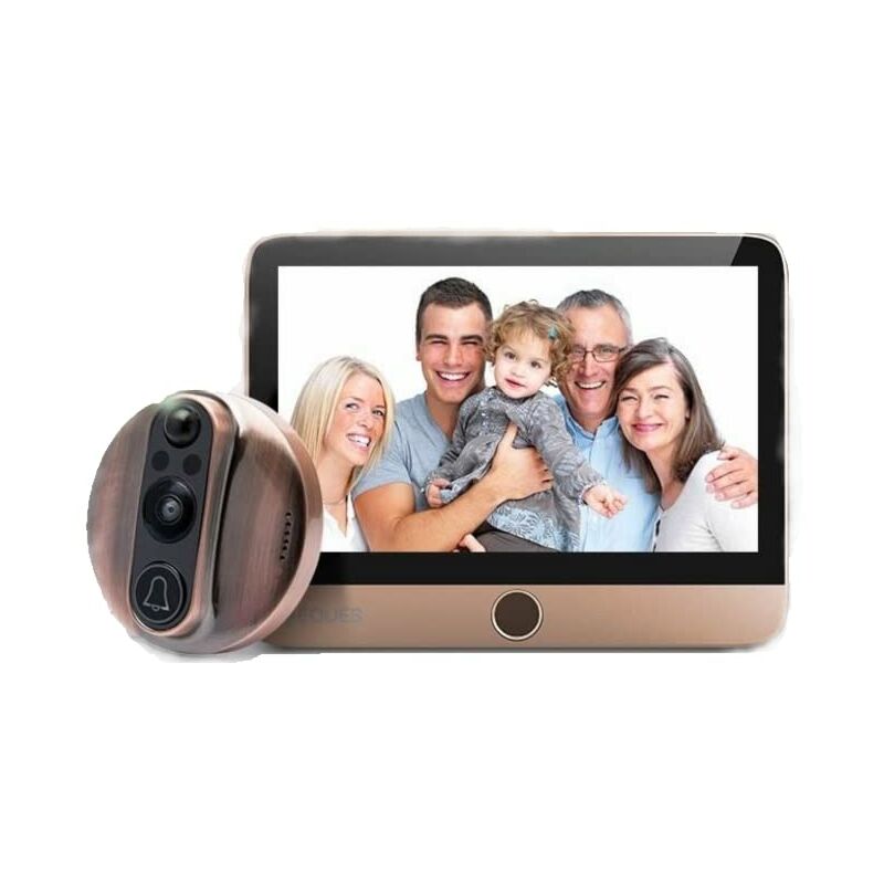 Image of Eques - veiu Mini 3S - Spioncino Porta con Display 4,3 con Telecamera 1.3 Megapixel Wi-Fi colore Bronzo