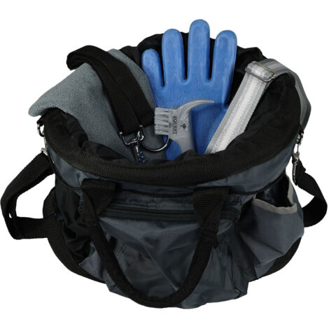 EQuest Grooming Bag befüllt - Putztasche mit Inhalt für die Pferdepflege, grau