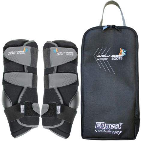 EQuest Wellness Boots Multifunktionale Gamasche für Pferde - schwarz, 2er Set, L Warmblut/Full