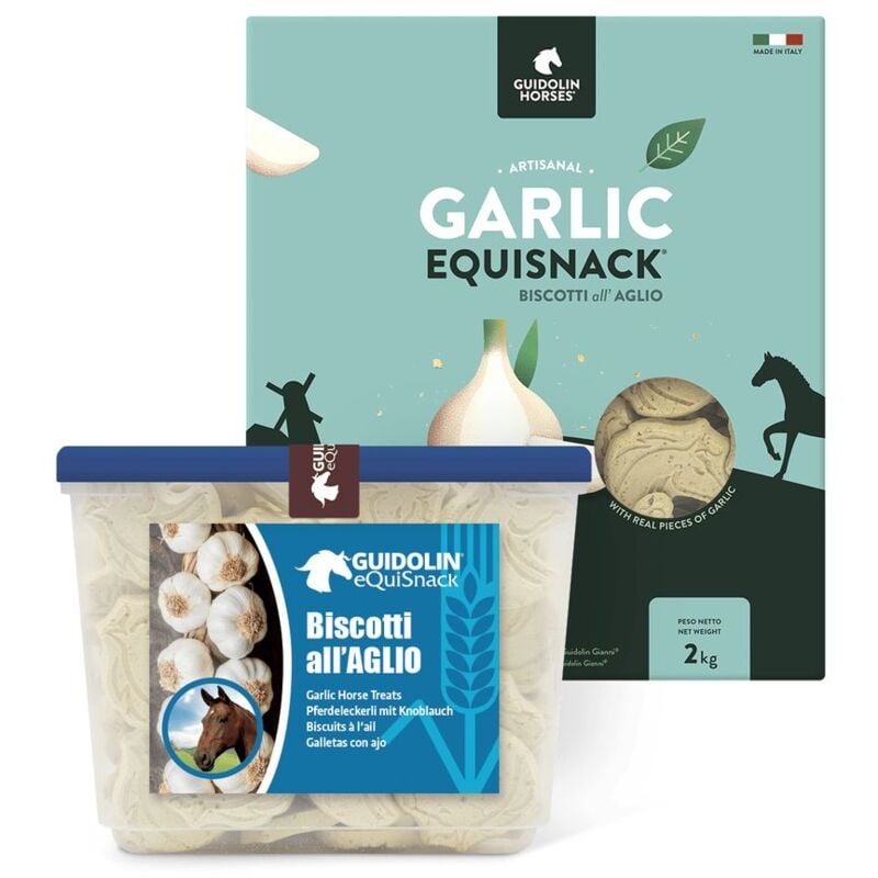 Equi Snack all'aglio 2 kg: Equi Snack biscuits pour chevaux avec de l'ail format pratique et refermable