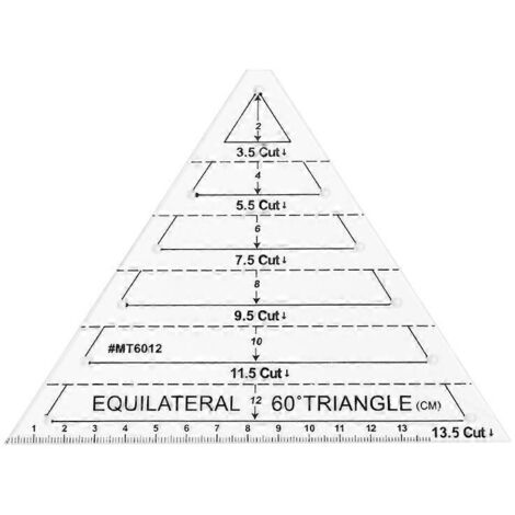 Équilatéral pour triangle, règle de couture, dessin, gabarit de mesure, tissu DIY