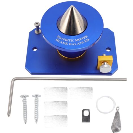 Equilibrador magnético de cuchillas para montaje en pared, aleación de aluminio, 339075B, azul, robusto y preciso para cortacésped.