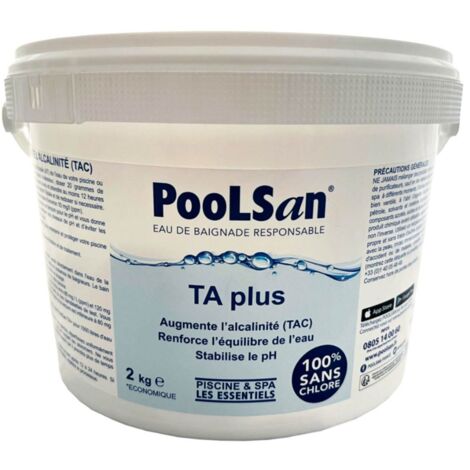 Equilibre de l'eau TAC+ TA+ piscine Poolsan seau 2 kg