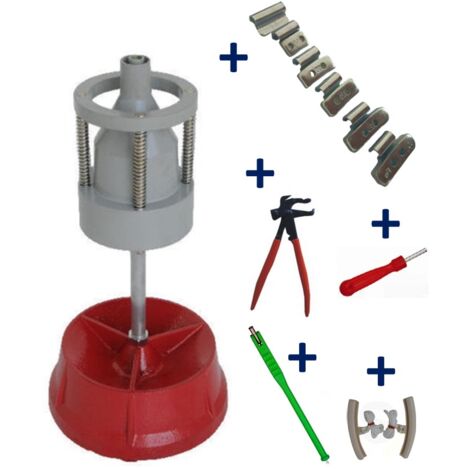 Equilibreuse de Roue Manuelle + 150 Masses à Frapper Jante Alu 5-30g + Tire Valve + Démonte Obus + Pince + 2 Protèges Jante