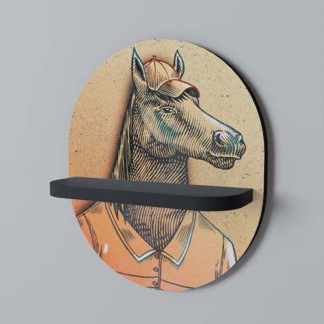 EQUINE SWAGGER Mensola ovale nera