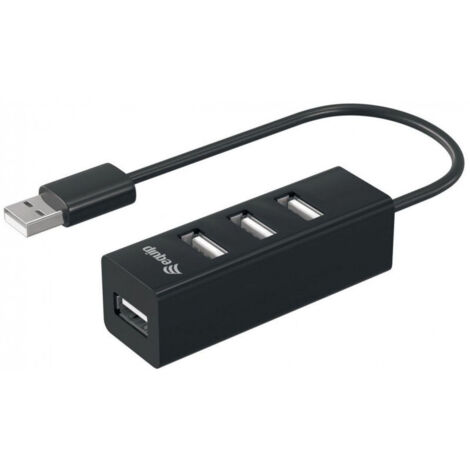 Equip 128955 Schnittstellen-Hub USB 2.0 480 Mbit/s Schwarz