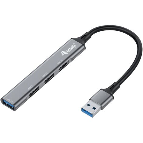Equip 128960 hub & concentrateur USB 3.2 Gen 1 (3.1 Gen 1) Type-A 5000 Mbit/s Noir, Gris