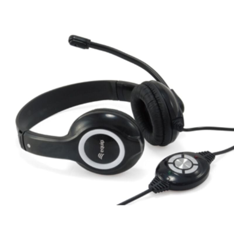 Image of 245301 Cuffia e auricolare Cuffia cablata per chiamate/musica usb Tipo a Nero - Equip