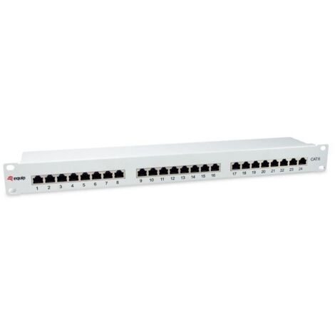 EQUIP 326325 24-Ports Cat.6 Geschirmtes Patch Panel, Hellgrau