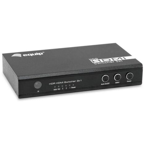 equip 332725 commutateur vidéo HDMI noir 4K