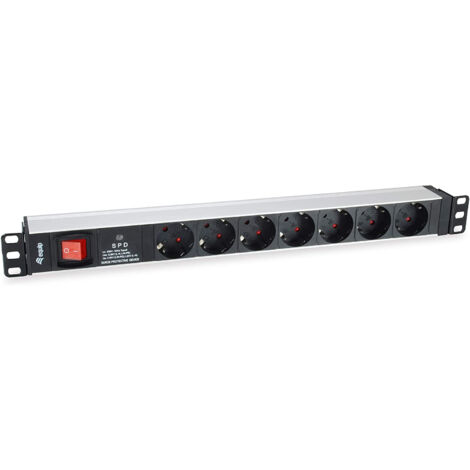 EQUIP 333309 MULTIPRISE 7 PRISES AVEC PARASURTENSEUR ET INTERRUPTEUR NOIR