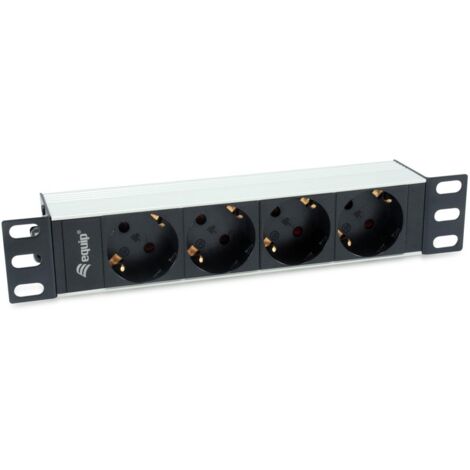Equip 333311 unità di distribuzione dell'energia (PDU) 4 presa(e) AC 1U Nero, Argento