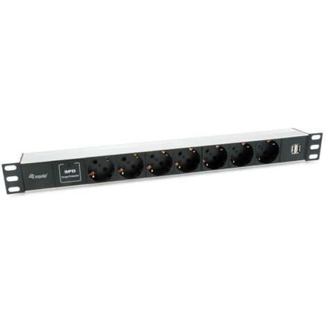 Equip 333315 unità di distribuzione dell'energia (PDU) 7 presa(e) AC 1U Nero, Argento