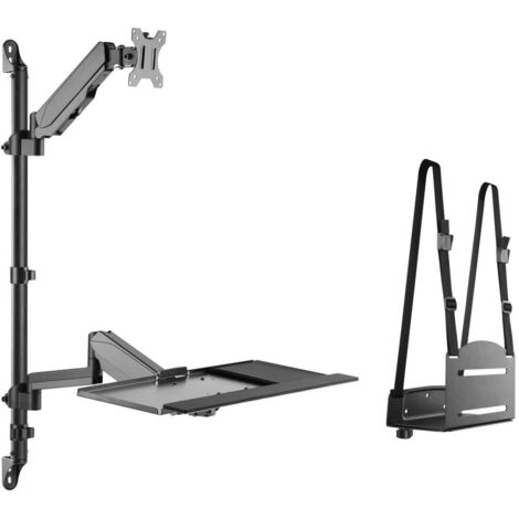 Equip 650170 support et équerre de station de travail/PC tout en un 8 kg Noir 43,2 cm (17") 81,3 cm (32")