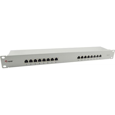 Equip Patchpanel 16x RJ45 Cat6 19 1HE grau