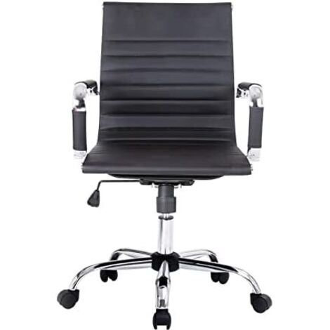 Equip silla de oficina - diseño ergonomico - respaldo medio - tapizado acanalado - mecanismo de mariposa - ajuste de altura