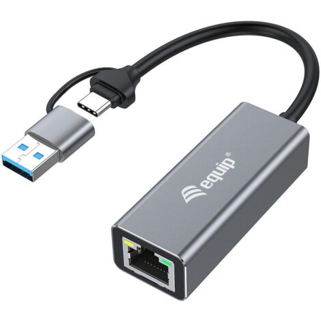 Equip USB-C auf 2,5 Gigabit Ethernet Netzwerk (USB-C+A) Adapter