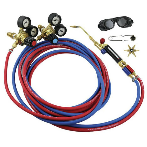 Équipement de soudage ECO douille fixe 1 à 4 mm – Compatible avec bouteilles 0,5 à 10 m³ – Accessoires inclus : 5 buses et tuyaux 5m