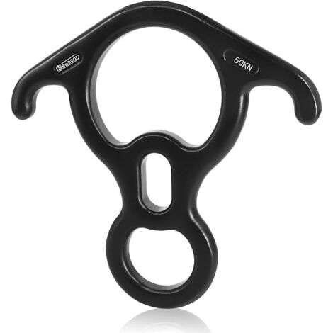 Équipement d'escalade Plaque de gréement 50kN Rescue Figure 8 Descendeur avec Grande Oreille courbée pour assurage d'escalade,Dispositif de Rappel et Peak Rescue Alliage d'aluminium