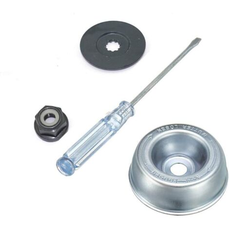 Equipo de jardinería para cortacéspedes Stihl: Kit adaptador de cuchilla para cochecito, placa del conductor, tuerca de collarín, destornillador de mantenimiento, adaptador de cuchilla, kit de manteni