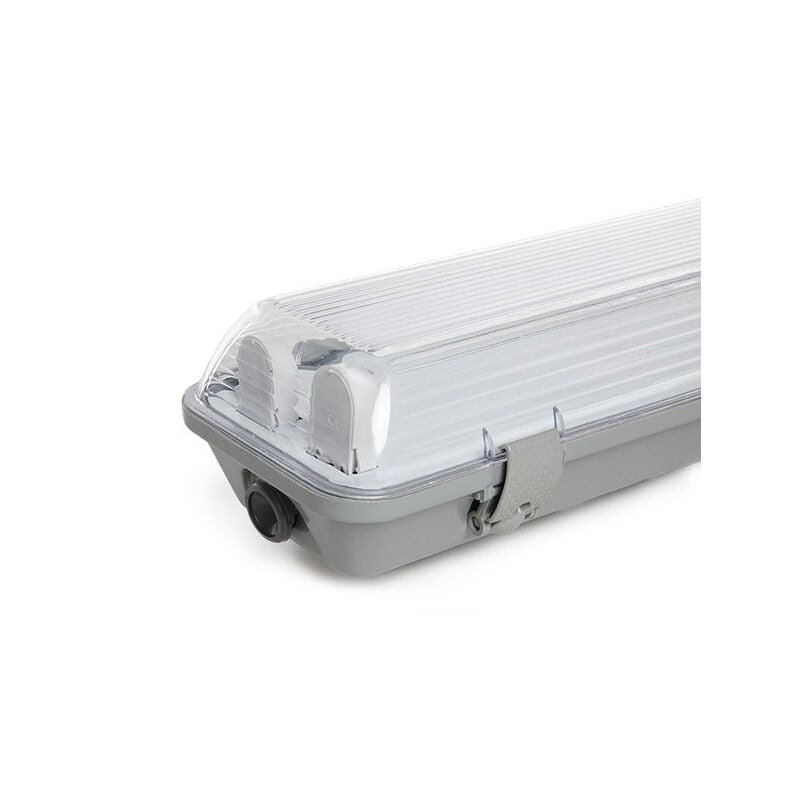 Greenice - Equipo Estanco IP65 2 x Tubo led 1500Mm abs/pc Clips Inox
