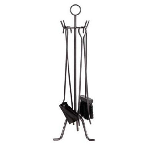 Equipo para chimenea Antracite Fire 4 piezas.-651