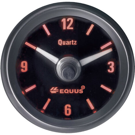 Equus 656789 Kfz Einbauinstrument Quarz-Uhr analog  4 LEDs Blau, Grün, Gelb, Rot 52 mm