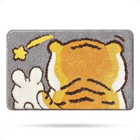 Er ist ein goldener duschteppich mit 50x80CM, elastischer badezimmerdecke, super saugstark saugfester badezimmerdecke für kinder, tiger