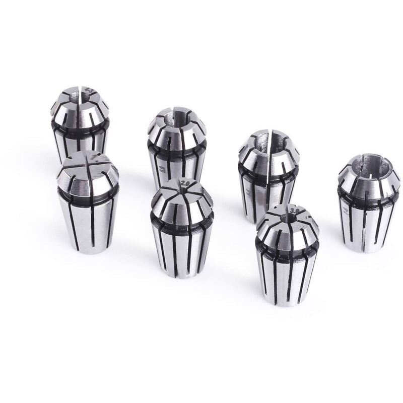 ER11 Lot de 7 pinces à ressort pour tour de gravure CNC 1,0 mm-7,0 mm