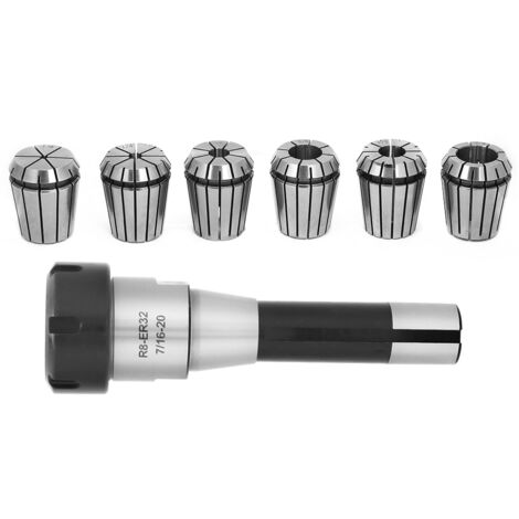 ER32 CNC-Fräsfutter mit 6 federbelasteten Spannzangen und R8-Adapter