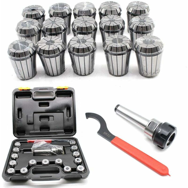 Senderpick - ER32 Jeu de pinces de serrage pour fraise cnc 3-20 mm + MK3 M12 + clé