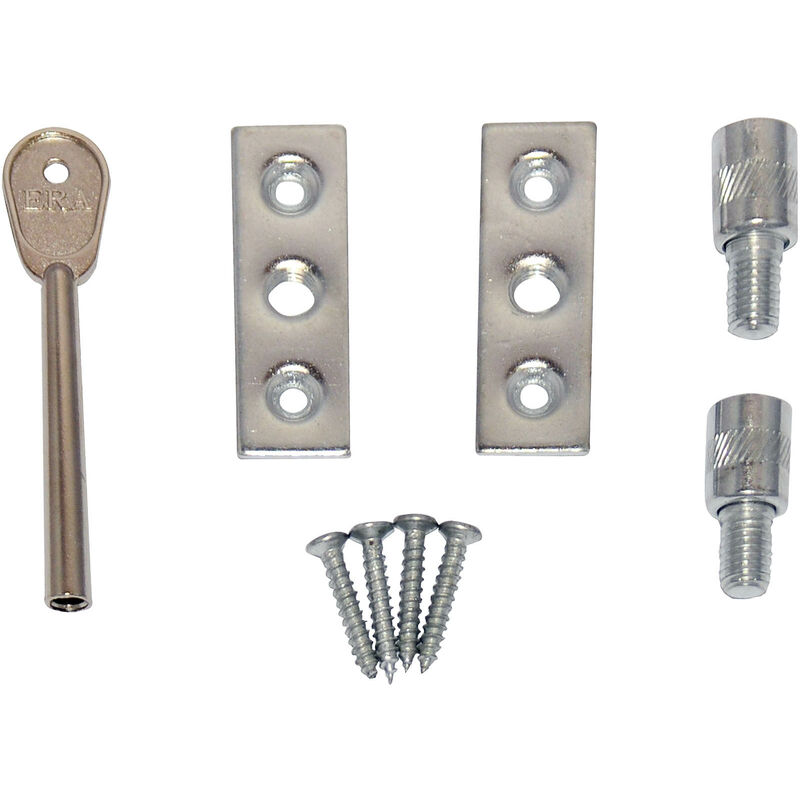 ERA - Sash Window Stop With Standard Keys 51 x 17mm Satin Pack of 2