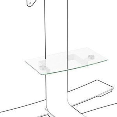 Erard 039080 meuble TV blanc avec plateau en verre trempé