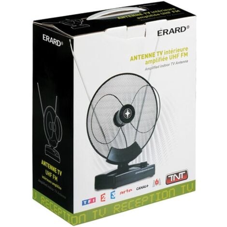 ERARD - Antenne TV / TNT d'intérieure parabolique - 2 brins - rotation 360°