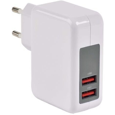 ERARD - CHARGEUR USB sur Secteur 230V - 5V/2.4A (Smart Charge) + 1A