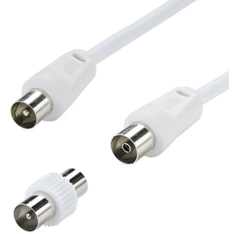 ERARD - Cordon TV 9.52 mm M/F + adaptateur TV 9.52 mm M/M - nickel - 10m
