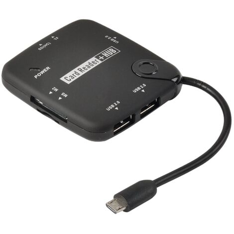 Erard - lecteur multi-cartes / micro usb mâle 3 usb + 1 sd + 1