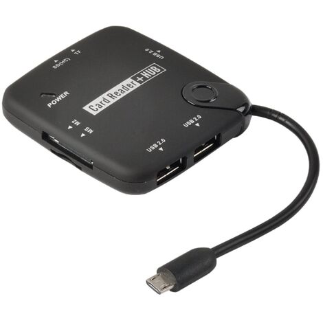 Erard - lecteur multi-cartes / micro usb mâle 3 usb + 1 sd + 1